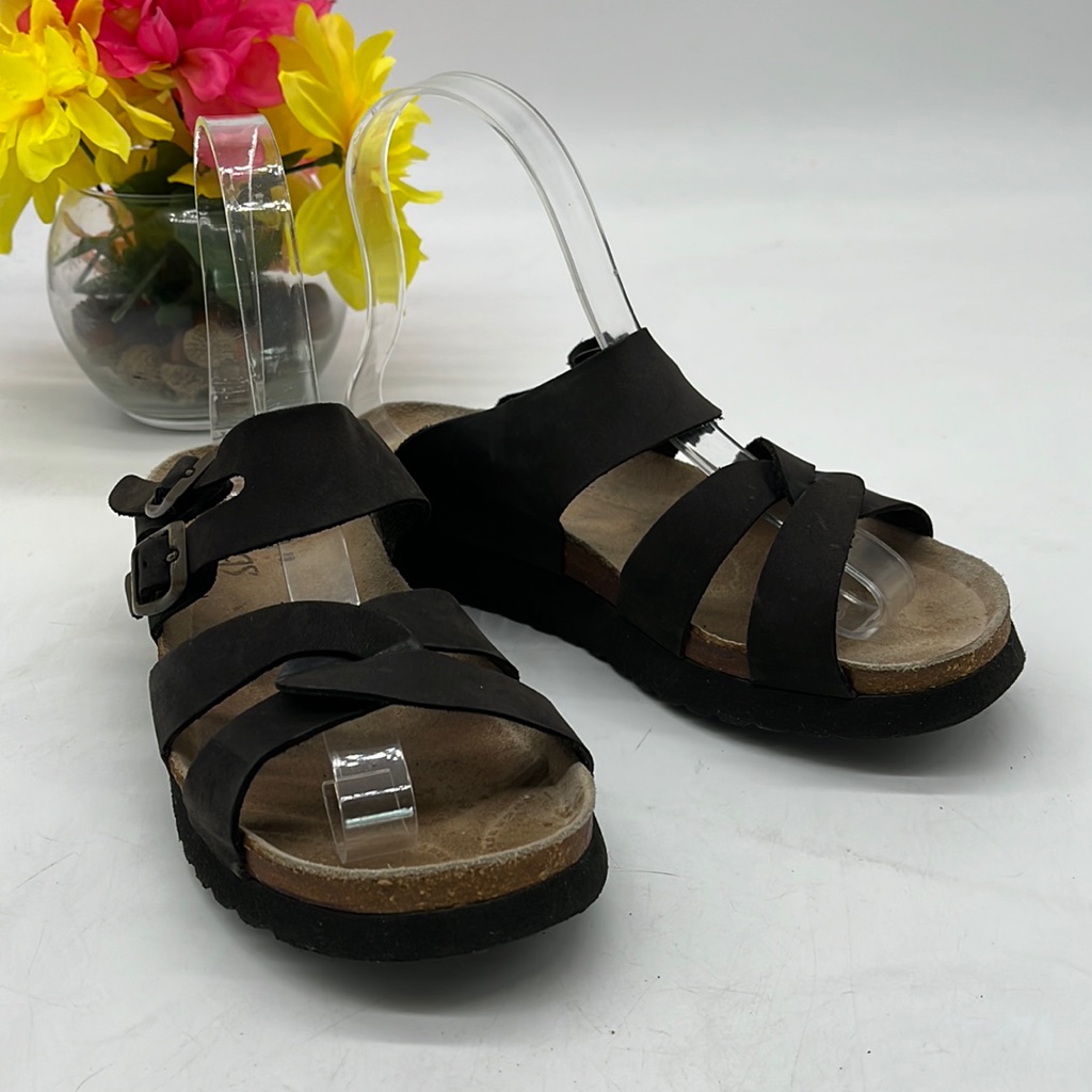 Cudas Black Leather Sandals Size 6. Bsn3544b